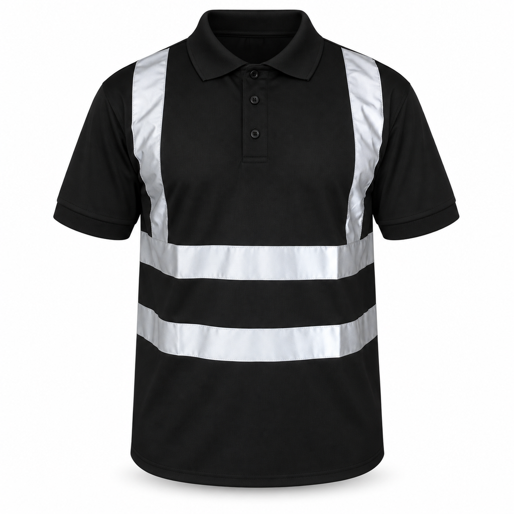 Mens Hi Viz Vis High Visibility Safety Security Work Wear Hi Vis Polo Shirts
