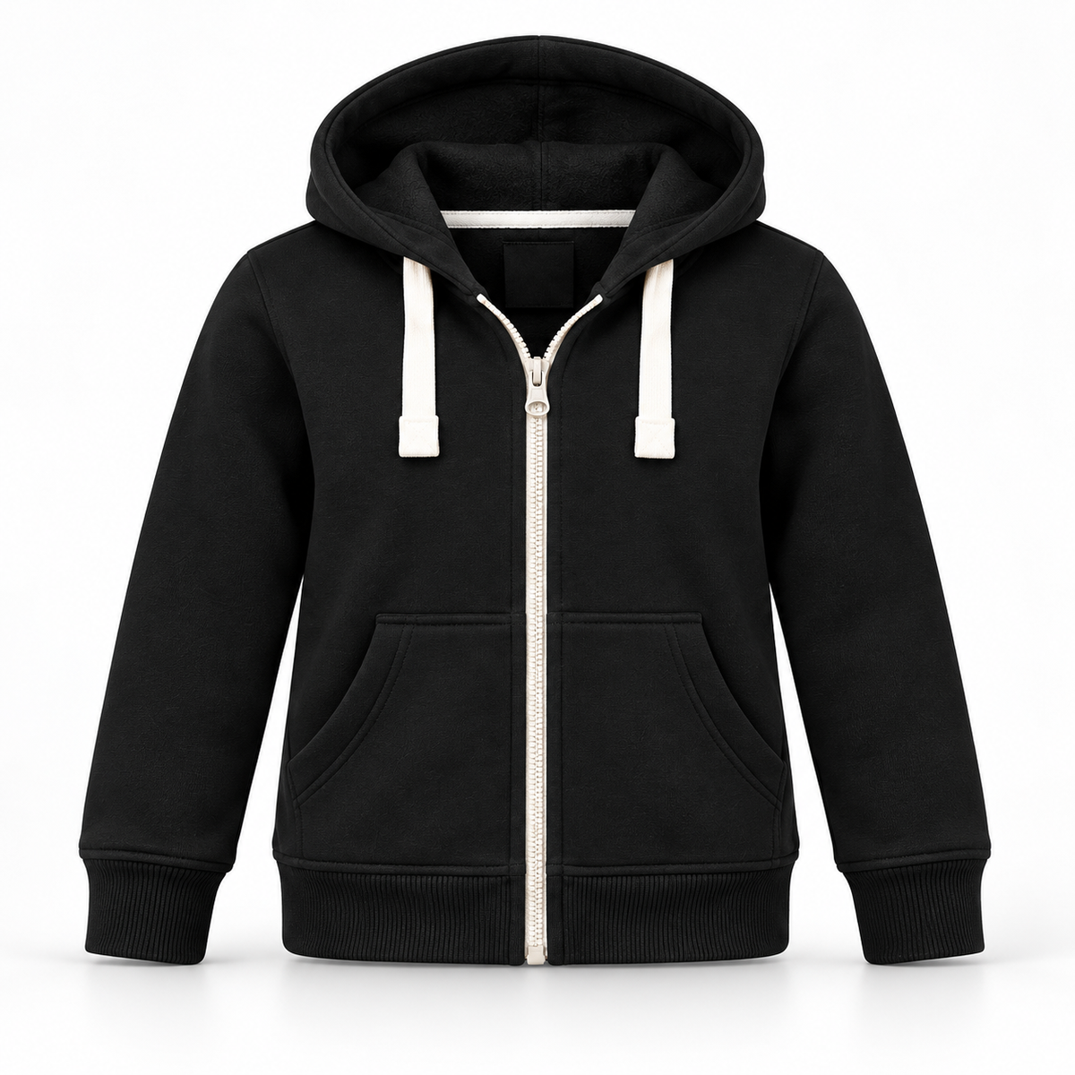Boys Kids Girls Unisex Plain Zip Cotton Hoodie Hooded Sweat Jumpers 7-13 Years