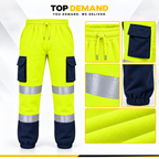 Hi Viz Mens Work Wear Fleece Bottoms Safety Sweat Pants Jogging Trousers Joggers