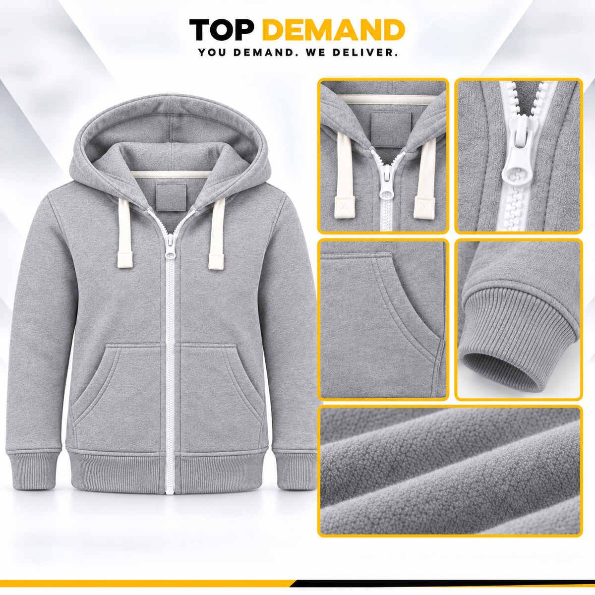 Boys Kids Girls Unisex Plain Zip Cotton Hoodie Hooded Sweat Jumpers 7-13 Years