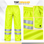 Hi Viz Vis High Visibility Mens Waterproof Rain Over Work Trousers Pants Bottoms