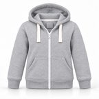 Boys Kids Girls Unisex Plain Zip Cotton Hoodie Hooded Sweat Jumpers 7-13 Years