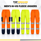Hi Viz Mens Work Wear Fleece Bottoms Safety Sweat Pants Jogging Trousers Joggers
