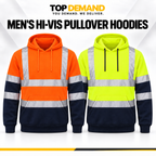 Hi Viz Vis Reflective Hi Visibility Pullover Hoody Work Fleece Coat Sweatshirt Hi Vis Work Hoodie