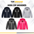 Boys Kids Girls Unisex Plain Zip Cotton Hoodie Hooded Sweat Jumpers 7-13 Years