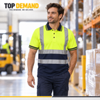 Mens Hi Viz Vis High Visibility Safety Security Work Wear Hi Vis Polo Shirts
