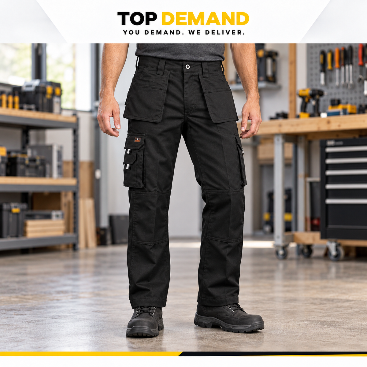 Mens New Cargo Work Holster Multi Pockets Stretch Panels Trousers Pants Bottoms