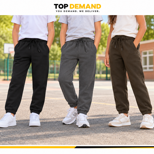 Boys Girls Unisex Plain PE School Jogging Sports Tracksuit Bottoms Joggers Pants