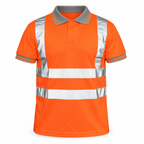 Mens Hi Viz Vis High Visibility Safety Security Work Wear Hi Vis Polo Shirts