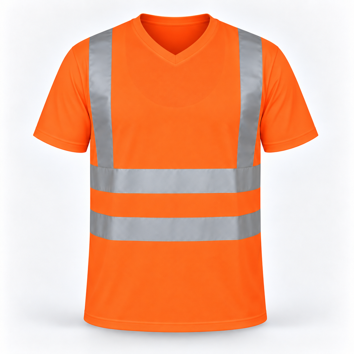 Hi Viz Vis High Visibility Safety Security Crew V-Neck/Round-Neck Full/Half Sleeves T Shirt Work Wear T Shirt