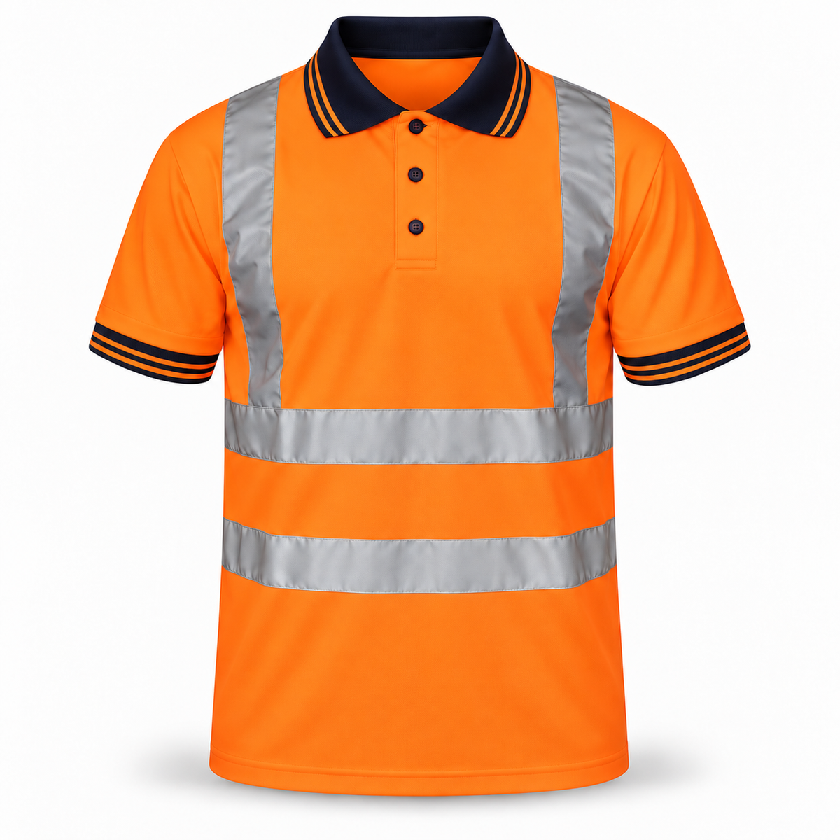 Mens Hi Viz Vis High Visibility Safety Security Work Wear Hi Vis Polo Shirts
