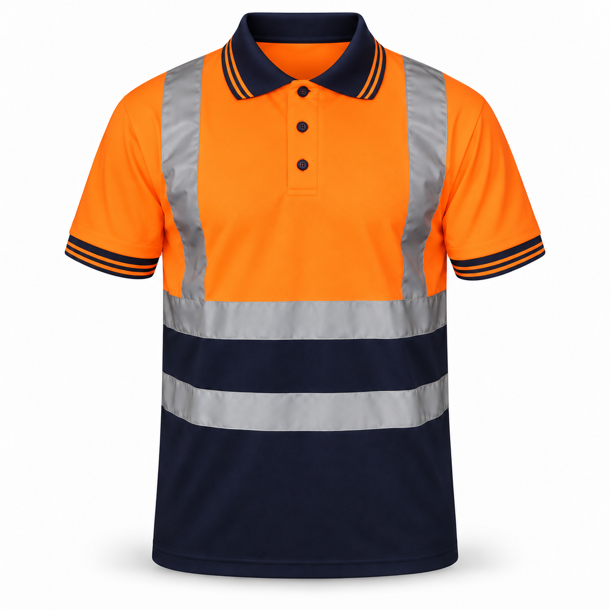Mens Hi Viz Vis High Visibility Safety Security Work Wear Hi Vis Polo Shirts
