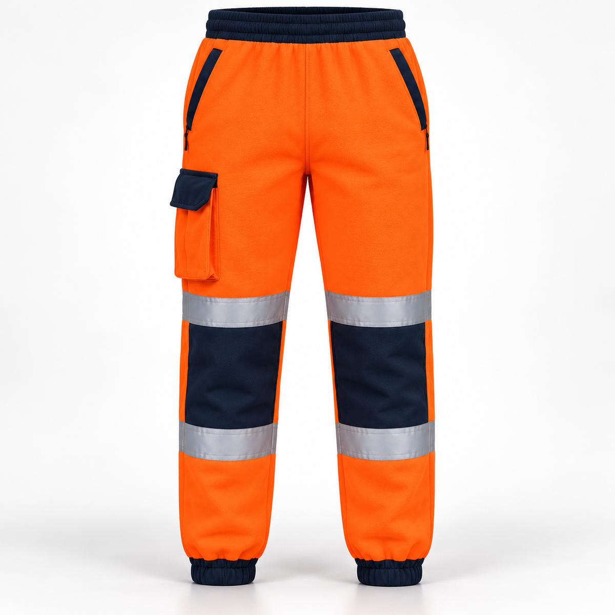 Hi-Viz New Mens Fleece Safety Work Wear Sweat Pants Bottoms Trousers Joggers