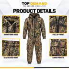 Men's Jungle Camouflage Fishing Hunting Zip Hoodie Jacket Tracksuit Size S-5XL