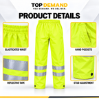 Hi Viz Vis High Visibility Mens Waterproof Rain Over Work Trousers Pants Bottoms