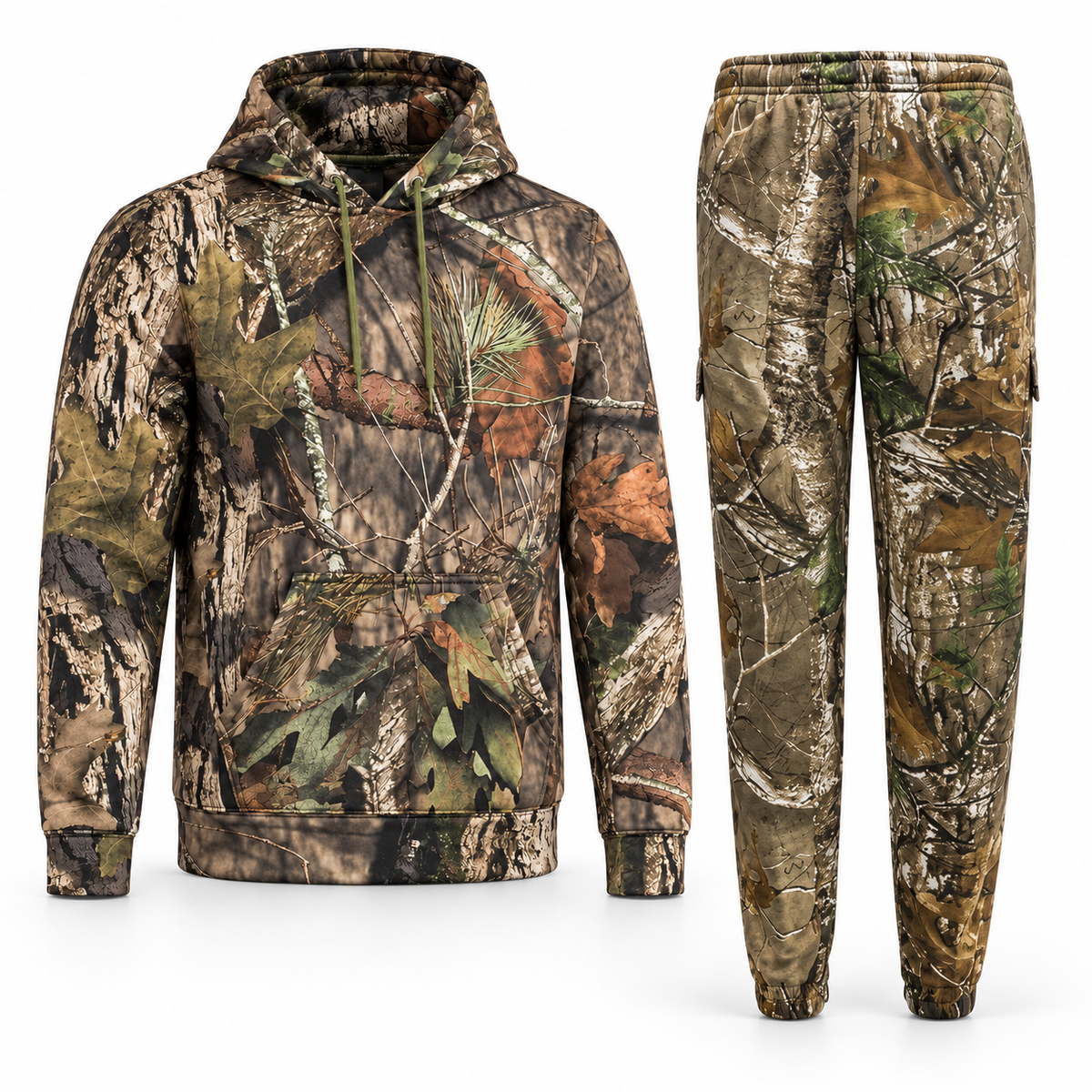 Men's Jungle Camouflage Fishing Hunting Zip Hoodie Jacket Tracksuit Size S-5XL