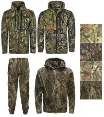 Men's Jungle Camouflage Fishing Hunting Zip Hoodie Jacket Tracksuit Size S-5XL