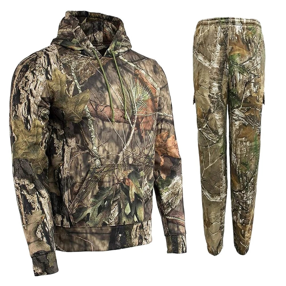 Men's Jungle Camouflage Fishing Hunting Zip Hoodie Jacket Tracksuit Size S-5XL