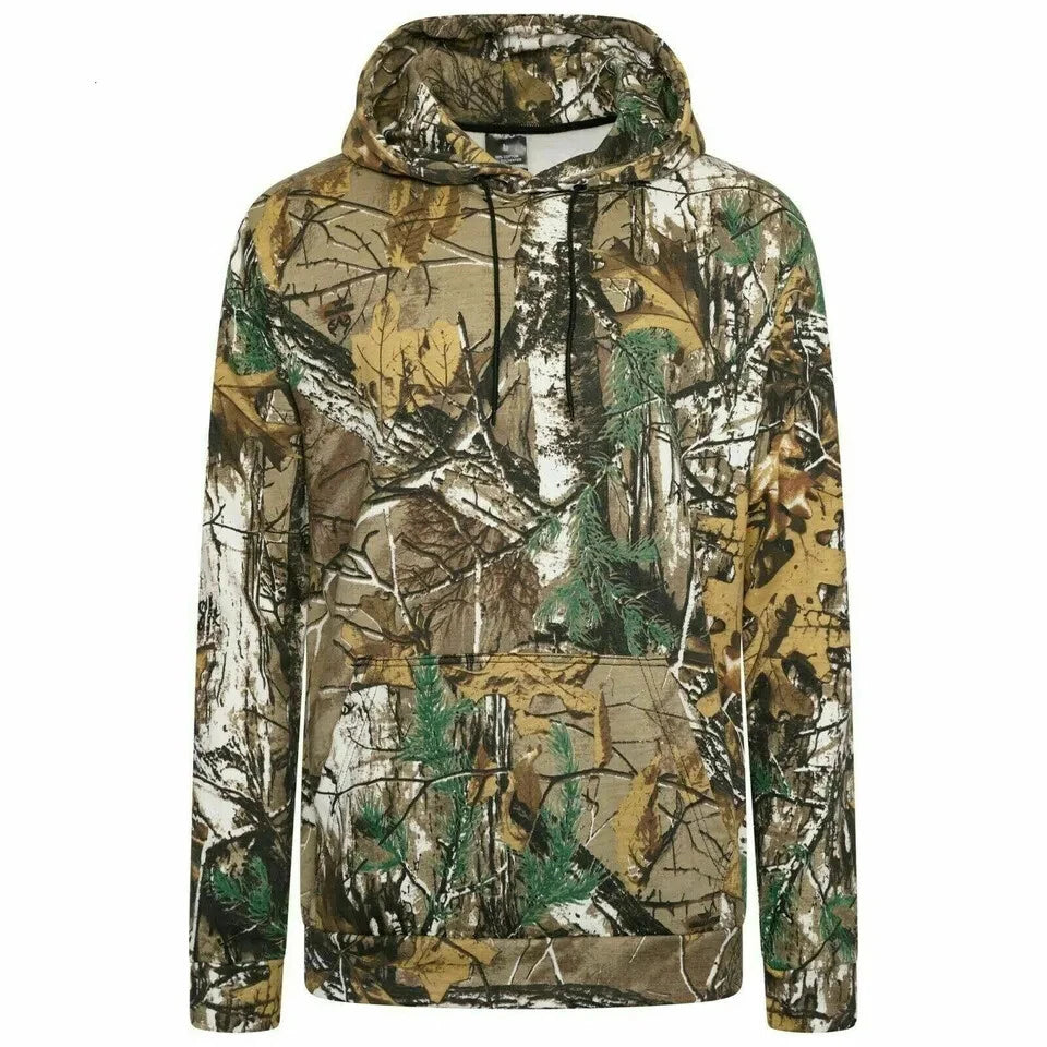 Men's Jungle Camouflage Fishing Hunting Zip Hoodie Jacket Tracksuit Size S-5XL