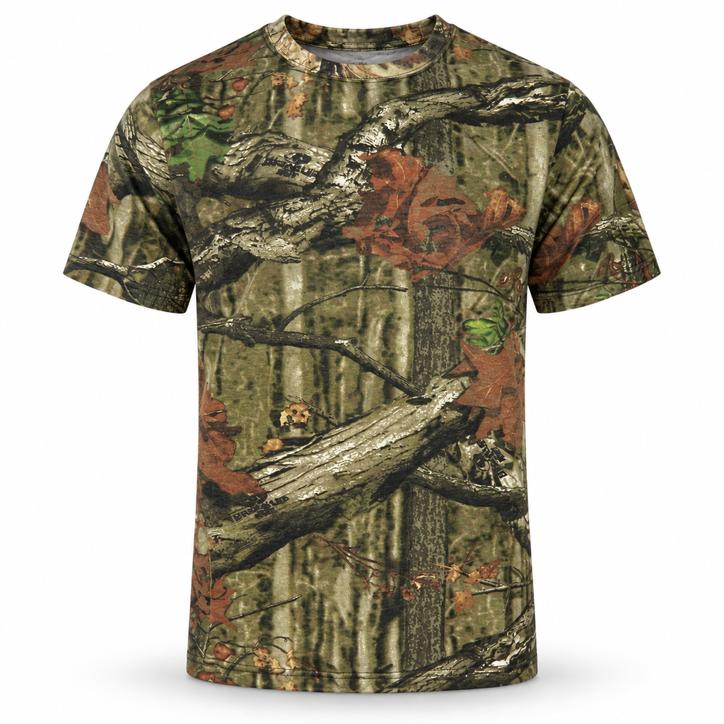 Mens Jungle Print Short & Long Sleeve T-Shirt Vest Camouflage Regular Plus Size