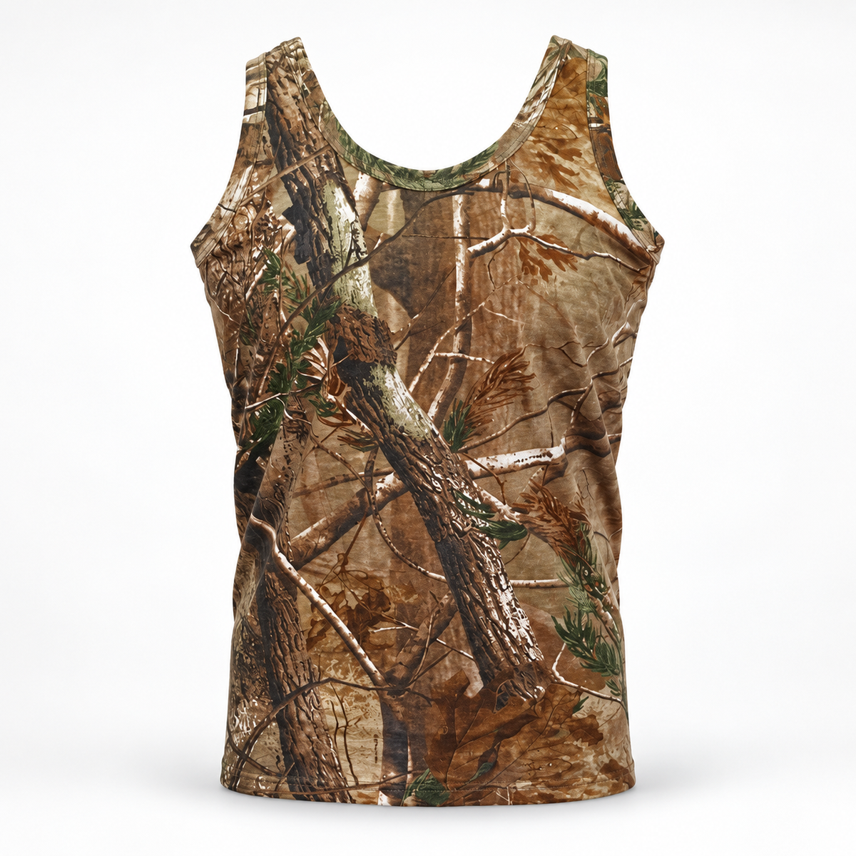 Mens Jungle Print Short & Long Sleeve T-Shirt Vest Camouflage Regular Plus Size