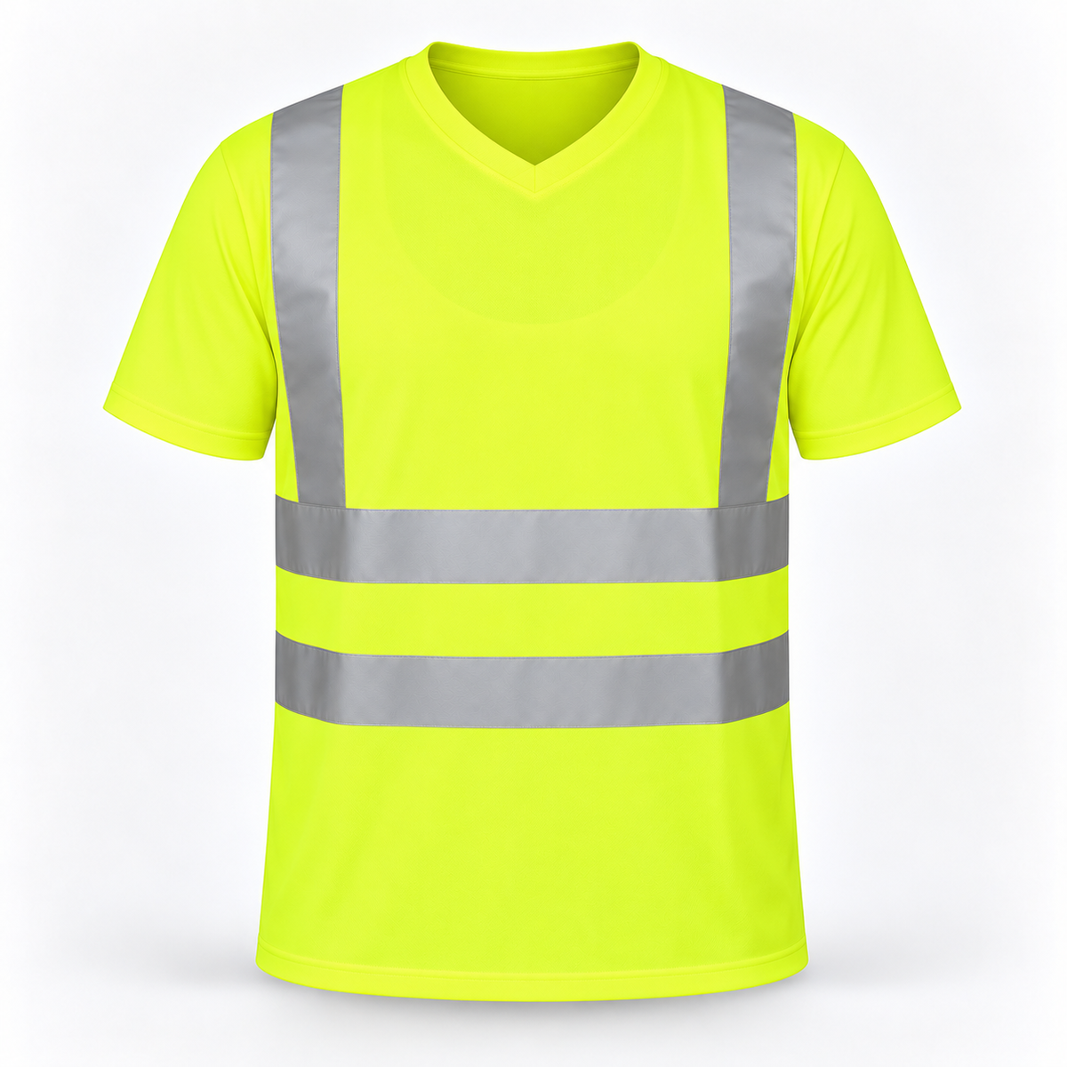 Hi Viz Vis High Visibility Safety Security Crew V-Neck/Round-Neck Full/Half Sleeves T Shirt Work Wear T Shirt