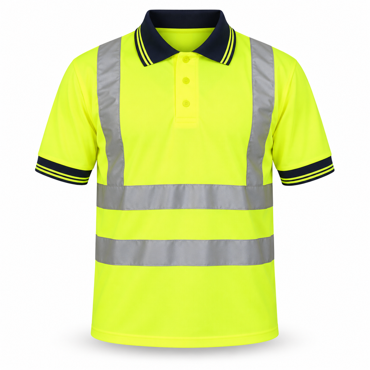 Mens Hi Viz Vis High Visibility Safety Security Work Wear Hi Vis Polo Shirts