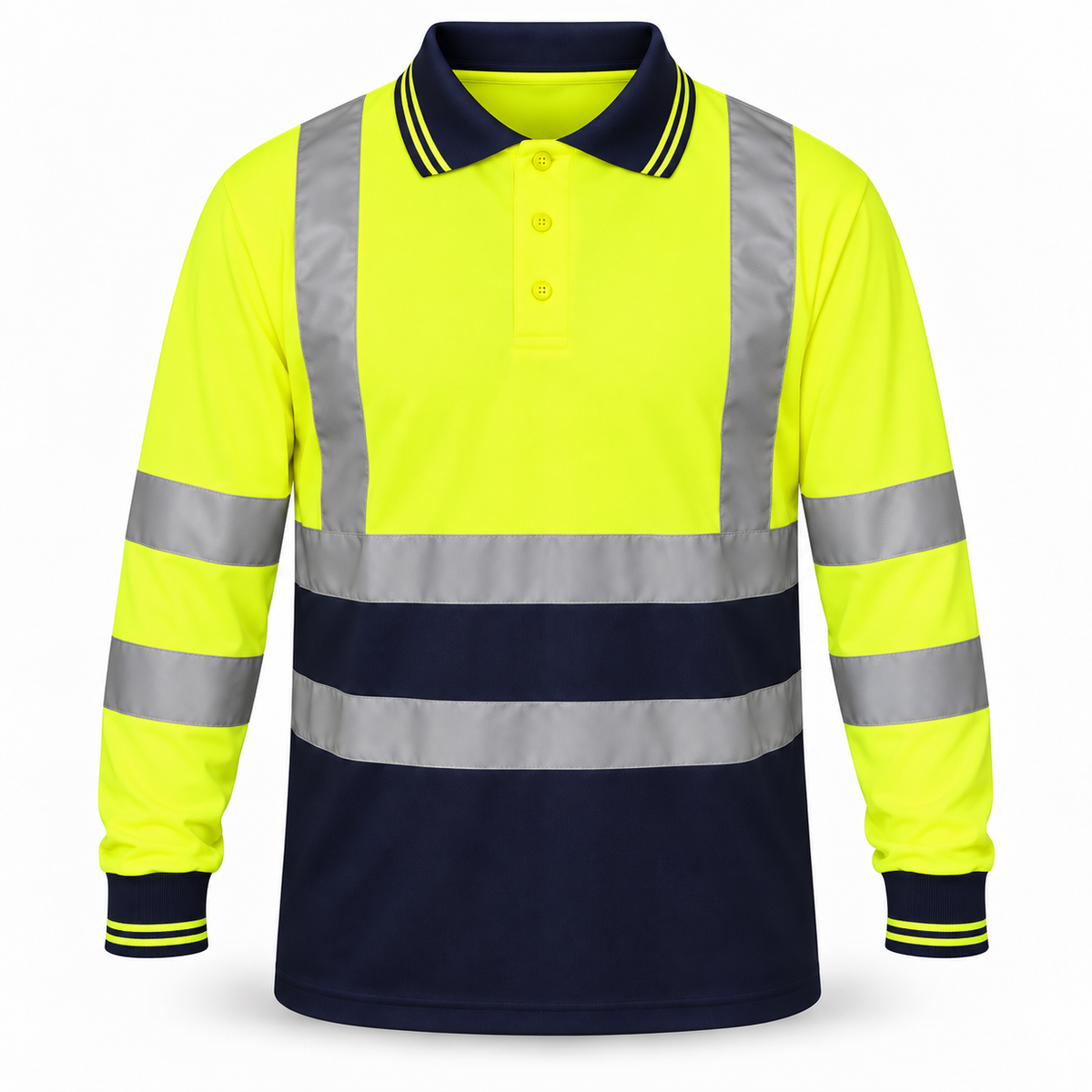Mens Hi Viz Vis High Visibility Safety Security Work Wear Hi Vis Polo Shirts