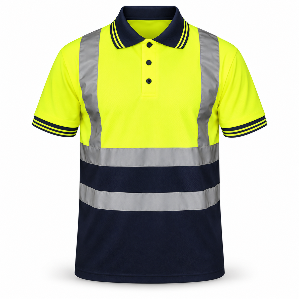 Mens Hi Viz Vis High Visibility Safety Security Work Wear Hi Vis Polo Shirts