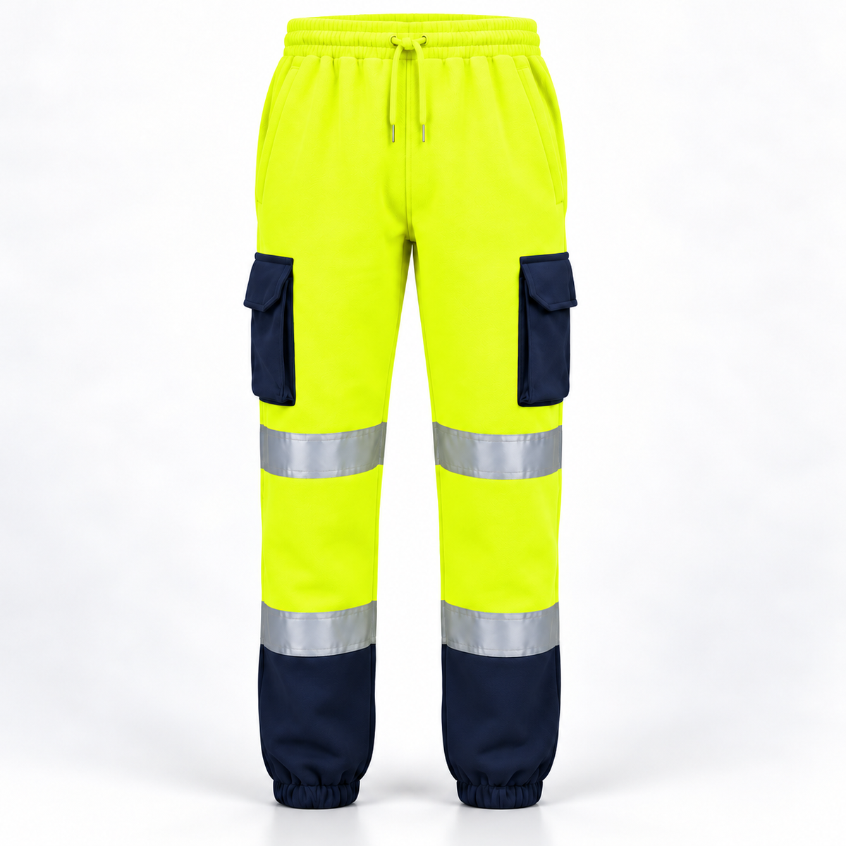 Hi Viz Mens Work Wear Fleece Bottoms Safety Sweat Pants Jogging Trousers Joggers