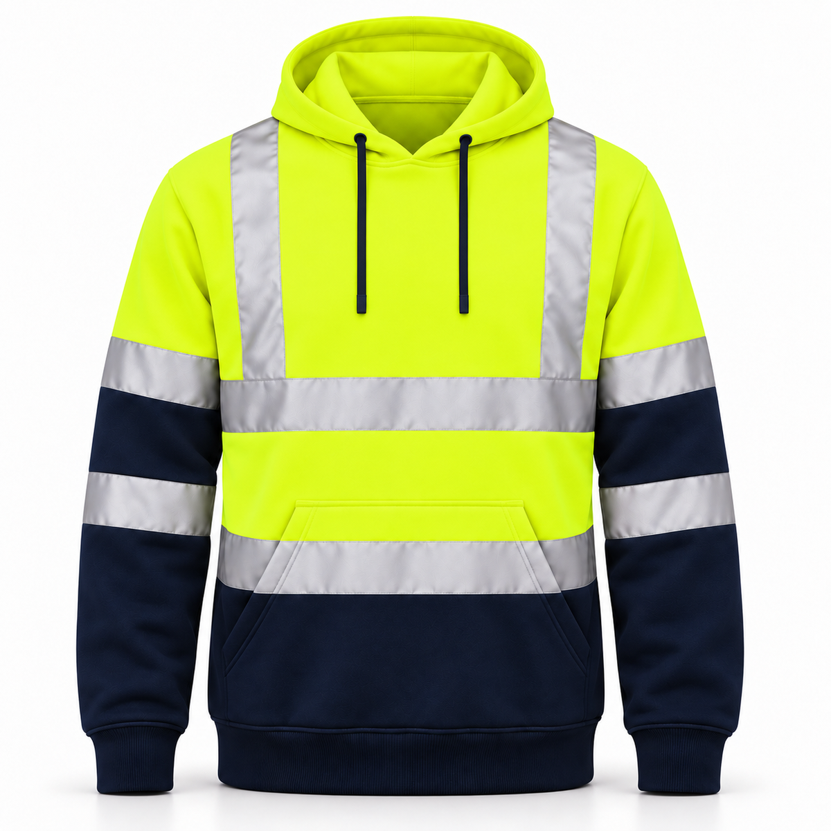 Hi Viz Vis Reflective Hi Visibility Pullover Hoody Work Fleece Coat Sweatshirt Hi Vis Work Hoodie