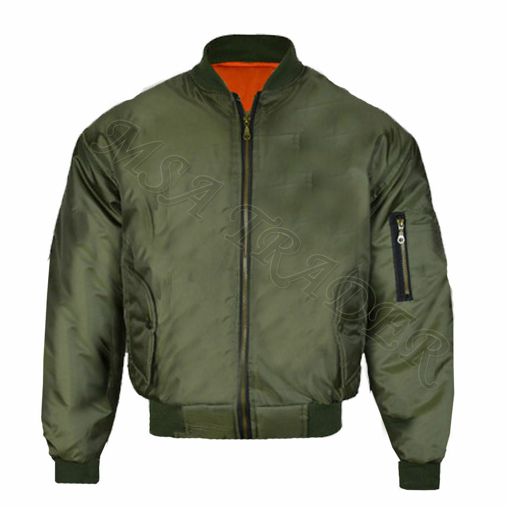 MA1 Mens Army Pilot Biker Bomber Security Fly Military Doorman Harrington Jacket, Bomber Biker Jacket