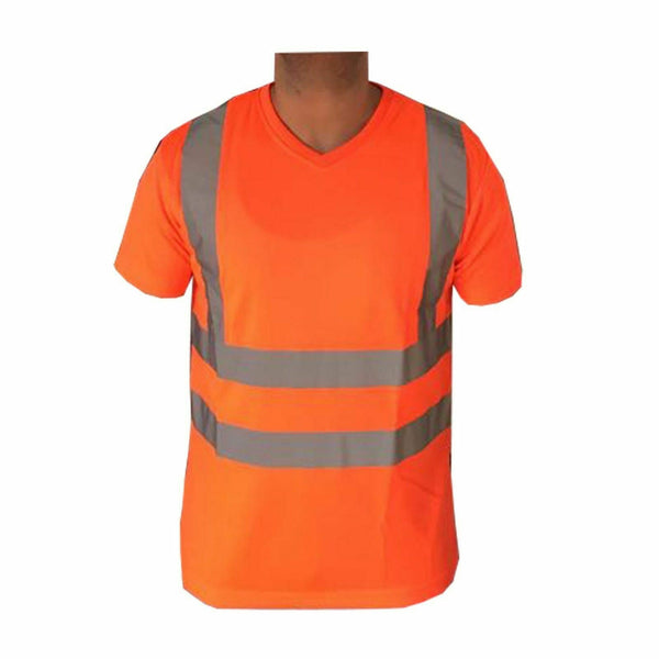 Hi Viz Vis High Visibility Safety Security Crew V-Neck/Round-Neck Full/Half Sleeves T Shirt Work Wear T Shirt
