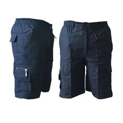 Mens New Elasticated Plain Lightweight Cotton Cargo Work Shorts Pants, Cotton shorts Pants