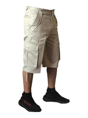 Mens lightweight 3/4 Long Cargo Combat Work Cotton Regular Waist Shorts 30 To 48