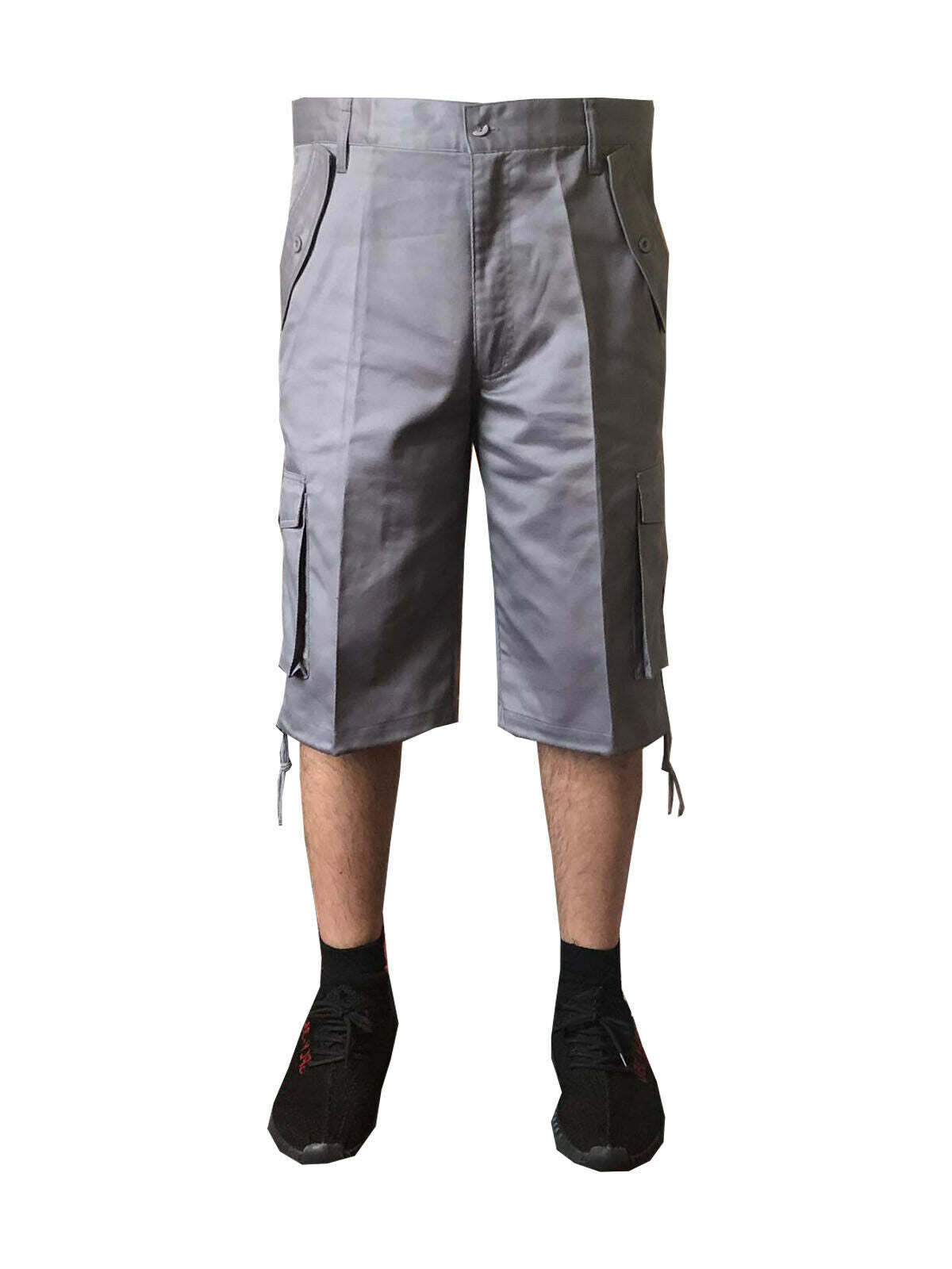 Mens lightweight 3/4 Long Cargo Combat Work Cotton Regular Waist Shorts 30 To 48