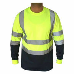 Hi Viz Vis High Visibility Safety Security Crew V-Neck/Round-Neck Full/Half Sleeves T Shirt Work Wear T Shirt