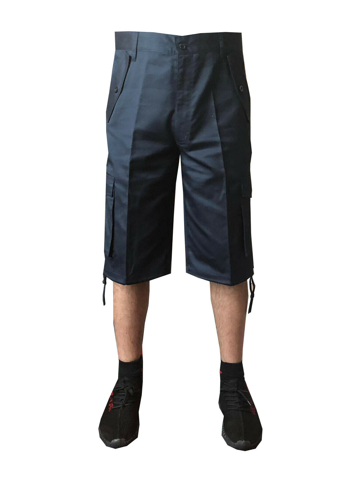 Mens lightweight 3/4 Long Cargo Combat Work Cotton Regular Waist Shorts 30 To 48