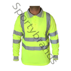 Mens Hi Viz Vis High Visibility Safety Security Work Wear Hi Vis Polo Shirts