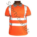 Mens Hi Viz Vis High Visibility Safety Security Work Wear Hi Vis Polo Shirts