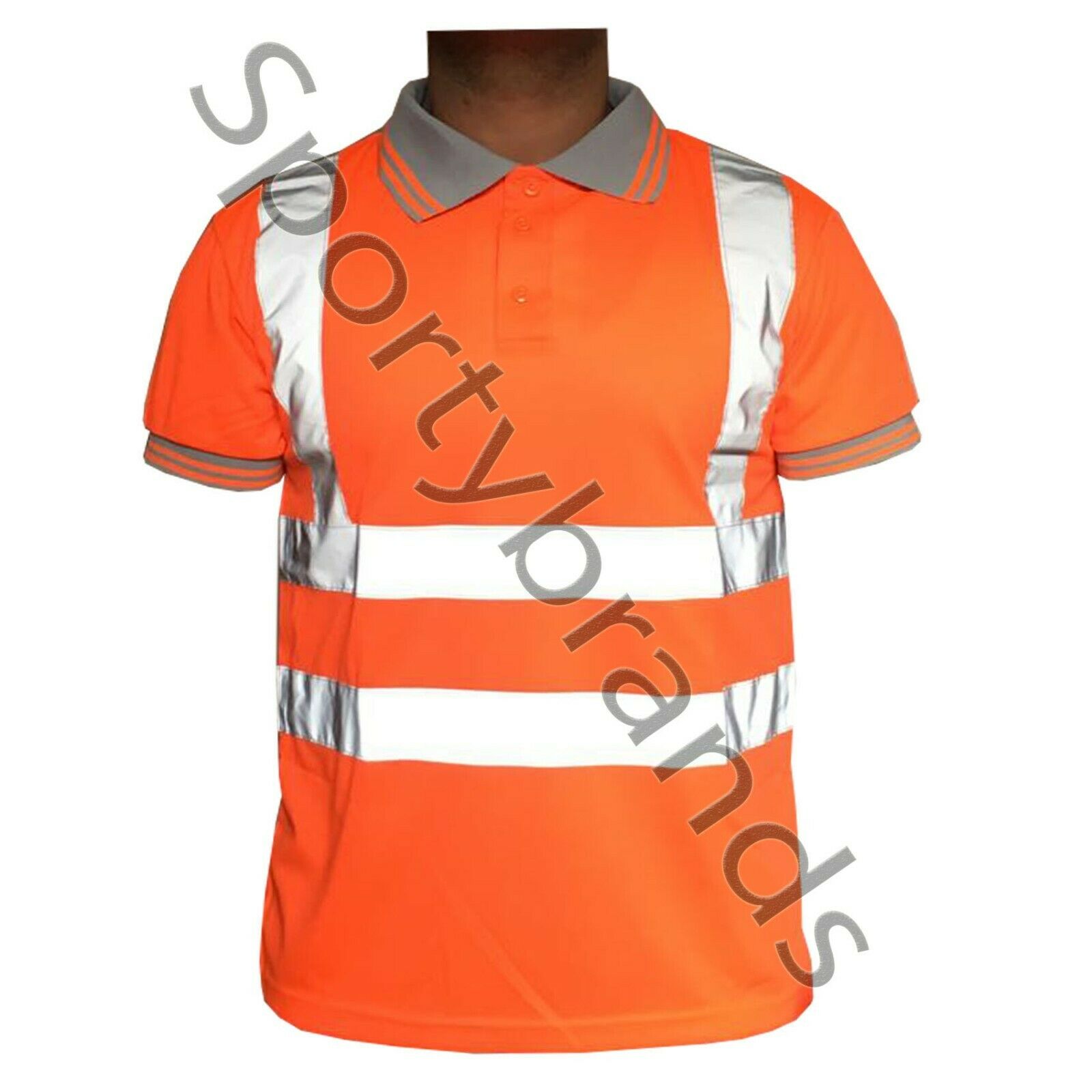 Mens Hi Viz Vis High Visibility Safety Security Work Wear Hi Vis Polo Shirts
