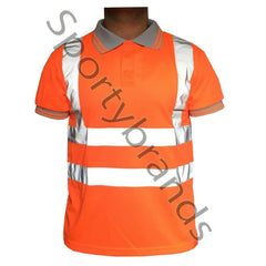 Mens Hi Viz Vis High Visibility Safety Security Work Wear Hi Vis Polo Shirts