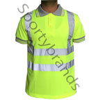 Mens Hi Viz Vis High Visibility Safety Security Work Wear Hi Vis Polo Shirts
