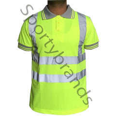 Mens Hi Viz Vis High Visibility Safety Security Work Wear Hi Vis Polo Shirts