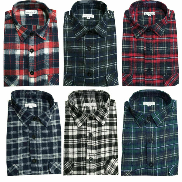 Mens Flannel Brushed Fleece Lumberjack Soft Cotton Check Causal Shirt Work Top, Mens Lumberjack Shirt