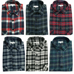 Mens Flannel Brushed Fleece Lumberjack Soft Cotton Check Causal Shirt Work Top, Mens Lumberjack Shirt