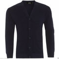 Mens Plain Knitted V Neck Buttoned Cardigan Fine Cotton Knitwear Warm Top