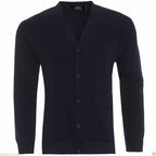 Mens Plain Knitted V Neck Buttoned Cardigan Fine Cotton Knitwear Warm Top