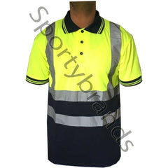 Mens Hi Viz Vis High Visibility Safety Security Work Wear Hi Vis Polo Shirts