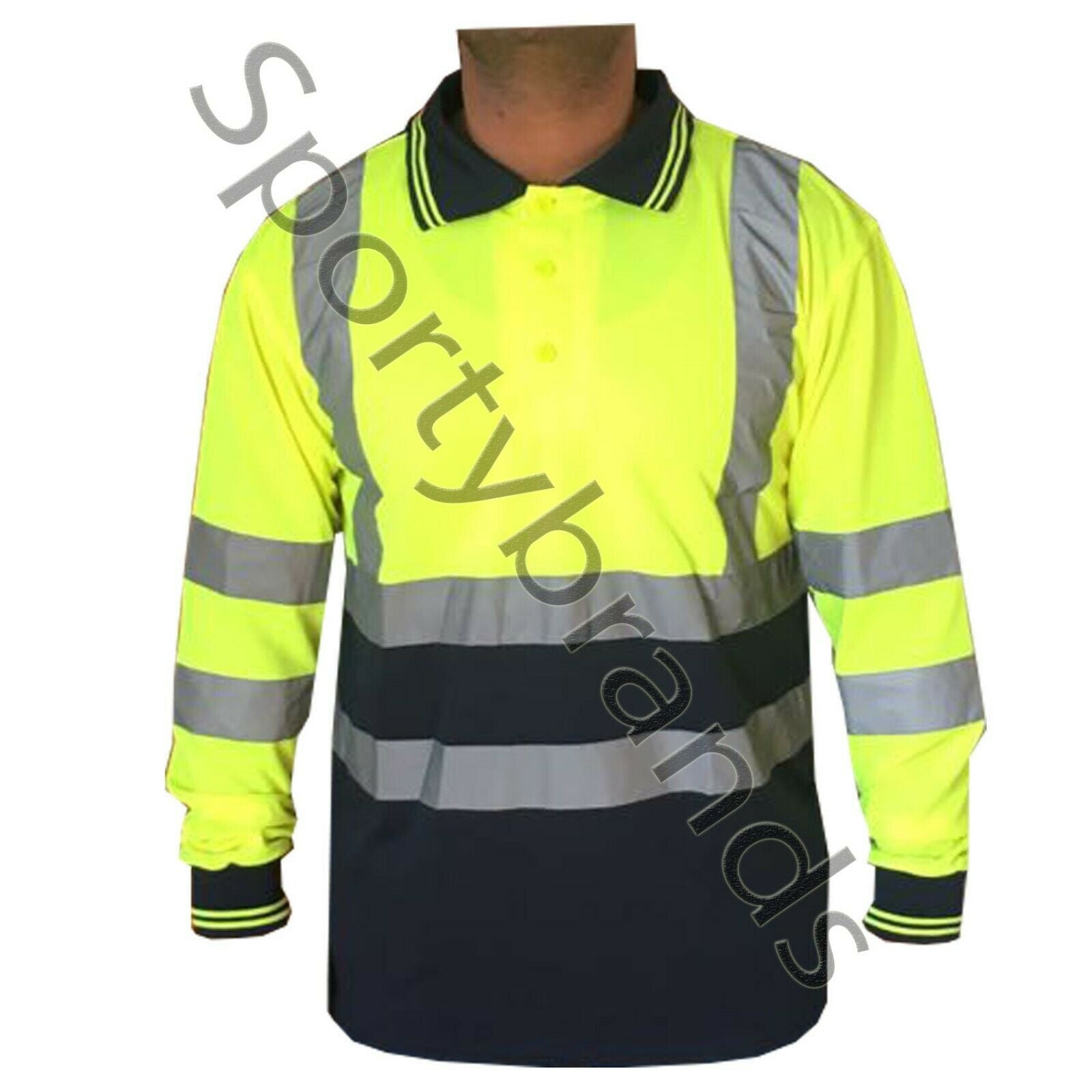 Mens Hi Viz Vis High Visibility Safety Security Work Wear Hi Vis Polo Shirts